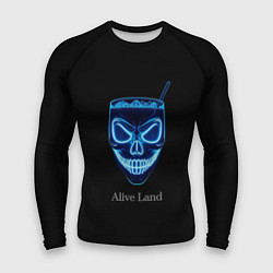 Рашгард мужской Neon skull cocktail, цвет: 3D-принт