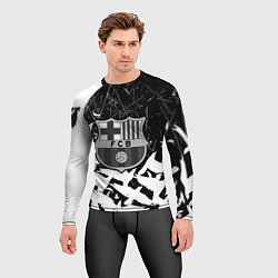 Рашгард мужской Barcelona черно белые птицы, цвет: 3D-принт — фото 2