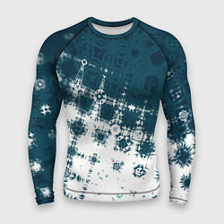 Рашгард мужской Узорчатая текстура сине-белая, цвет: 3D-принт