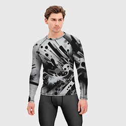 Рашгард мужской Абстрактная экспрессивная композиция - киберпанк, цвет: 3D-принт — фото 2
