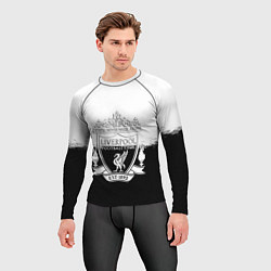 Рашгард мужской Liverpool краски черно белые, цвет: 3D-принт — фото 2