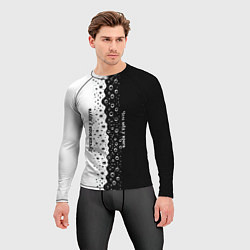 Рашгард мужской Лучше вода у друга черно-белый узор, цвет: 3D-принт — фото 2