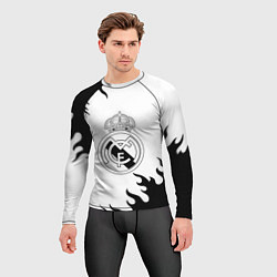 Рашгард мужской Реал Мадрид черный огонь, цвет: 3D-принт — фото 2