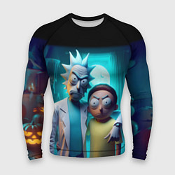 Мужской рашгард Rick with Morty - halloween night