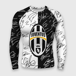 Рашгард мужской Ювентус автографы полосы, цвет: 3D-принт