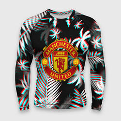 Мужской рашгард Манчестер Юнайтед тропики глитч