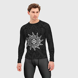 Рашгард мужской Славянский оберег белобог и этнический орнамент, цвет: 3D-принт — фото 2