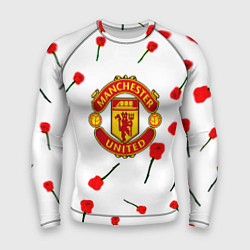 Рашгард мужской Манчестер Юнайтед розы паттерн, цвет: 3D-принт