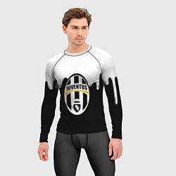 Рашгард мужской Juventus капли красок, цвет: 3D-принт — фото 2