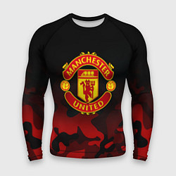 Рашгард мужской Манчестер Юнайтед камуфляж текстура, цвет: 3D-принт