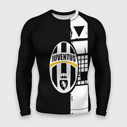 Мужской рашгард Ювентус геометрия белая