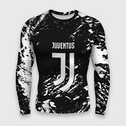 Рашгард мужской Juventus белые штрихи красок, цвет: 3D-принт