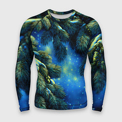 Рашгард мужской Новогодние ветки елки, цвет: 3D-принт