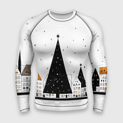 Мужской рашгард Новый год - минимализм