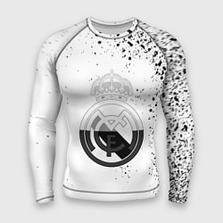 Рашгард мужской Реал Мадрид черно белые краски, цвет: 3D-принт