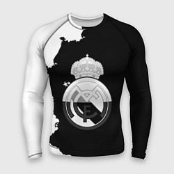 Рашгард мужской Реал Мадрид черно белые краски, цвет: 3D-принт