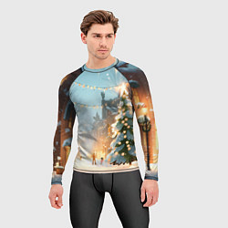 Рашгард мужской Новогодняя елочка, цвет: 3D-принт — фото 2