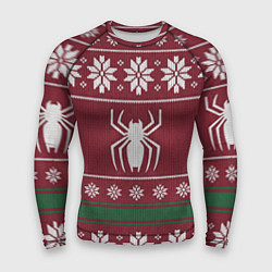 Рашгард мужской Рождественский свитер Человека паука, цвет: 3D-принт