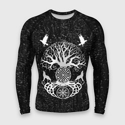Мужской рашгард Волки и вороны Одина и древо мира