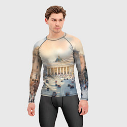 Рашгард мужской Питер - снежный день, цвет: 3D-принт — фото 2