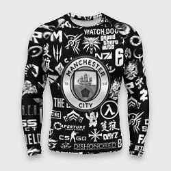 Рашгард мужской Манчестер сити логотипы игр, цвет: 3D-принт