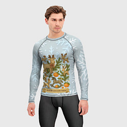 Рашгард мужской С Новым конским годом - новогодний микс, цвет: 3D-принт — фото 2