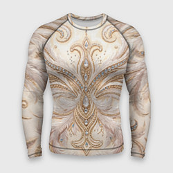 Мужской рашгард Перламутровый орнамент с перьями