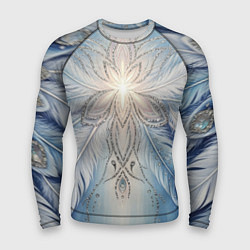 Рашгард мужской Ледяной перьевой орнамент со светом, цвет: 3D-принт