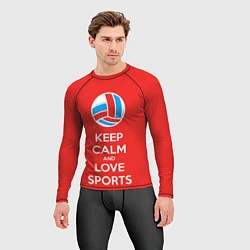 Рашгард мужской Keep Calm & Love Volleyball, цвет: 3D-принт — фото 2