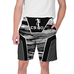 Шорты на шнурке мужские CS:GO Grey Camo, цвет: 3D-принт