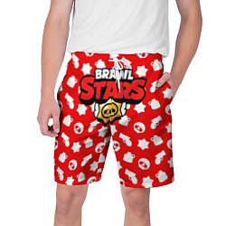 Шорты на шнурке мужские Brawl Stars: Red & White, цвет: 3D-принт