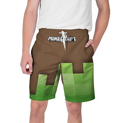 Шорты на шнурке мужские Minecraft - Логотип, цвет: 3D-принт