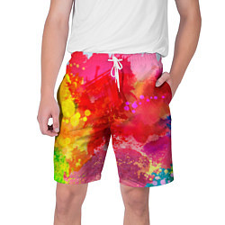 Шорты на шнурке мужские Брызги краски, цвет: 3D-принт
