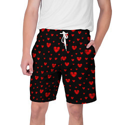 Шорты на шнурке мужские Красные сердца, цвет: 3D-принт