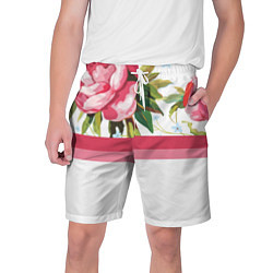 Шорты на шнурке мужские Нежные Розы, цвет: 3D-принт