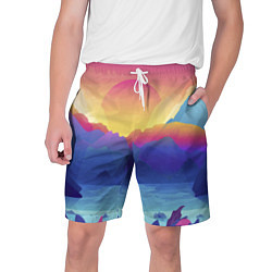 Шорты на шнурке мужские Красочные Горы, цвет: 3D-принт