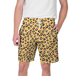 Шорты на шнурке мужские Желтый леопардовый принт, цвет: 3D-принт