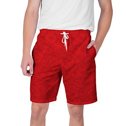 Шорты на шнурке мужские Ярко-красный мраморный узор, цвет: 3D-принт