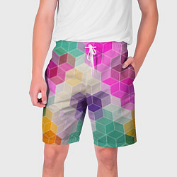 Шорты на шнурке мужские Абстрактный разноцветный узор, цвет: 3D-принт