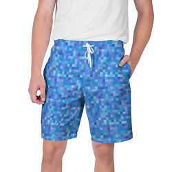 Шорты на шнурке мужские Голубая пиксель абстракция, цвет: 3D-принт