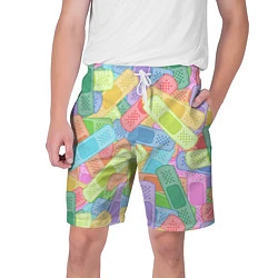 Шорты на шнурке мужские Цветные пластыри, цвет: 3D-принт
