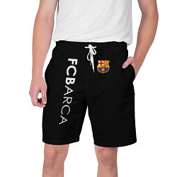 Шорты на шнурке мужские FC BARCA BLACK STYLE, цвет: 3D-принт