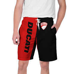 Шорты на шнурке мужские DUCATI BLACK RED BACKGROUND, цвет: 3D-принт