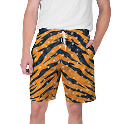 Шорты на шнурке мужские Новогодняя шкура тигра, цвет: 3D-принт