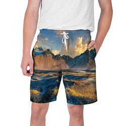 Шорты на шнурке мужские Красивый горный пейзаж, цвет: 3D-принт