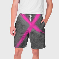 Шорты на шнурке мужские Коллекция Get inspired! Pink cross Абстракция Fl-4, цвет: 3D-принт