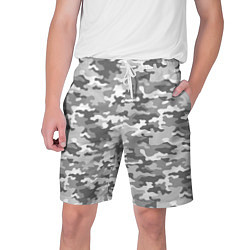Шорты на шнурке мужские Серый Военный Камуфляж, цвет: 3D-принт