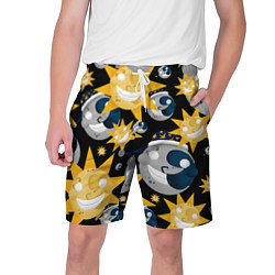 Шорты на шнурке мужские Солнце и Луна из FNAF Security Breach Паттерн, цвет: 3D-принт