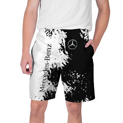 Шорты на шнурке мужские Mercedes-Benz: Black & White, цвет: 3D-принт