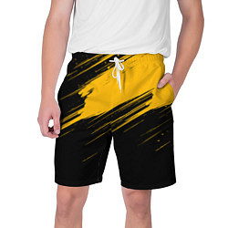 Шорты на шнурке мужские Black and yellow grunge, цвет: 3D-принт